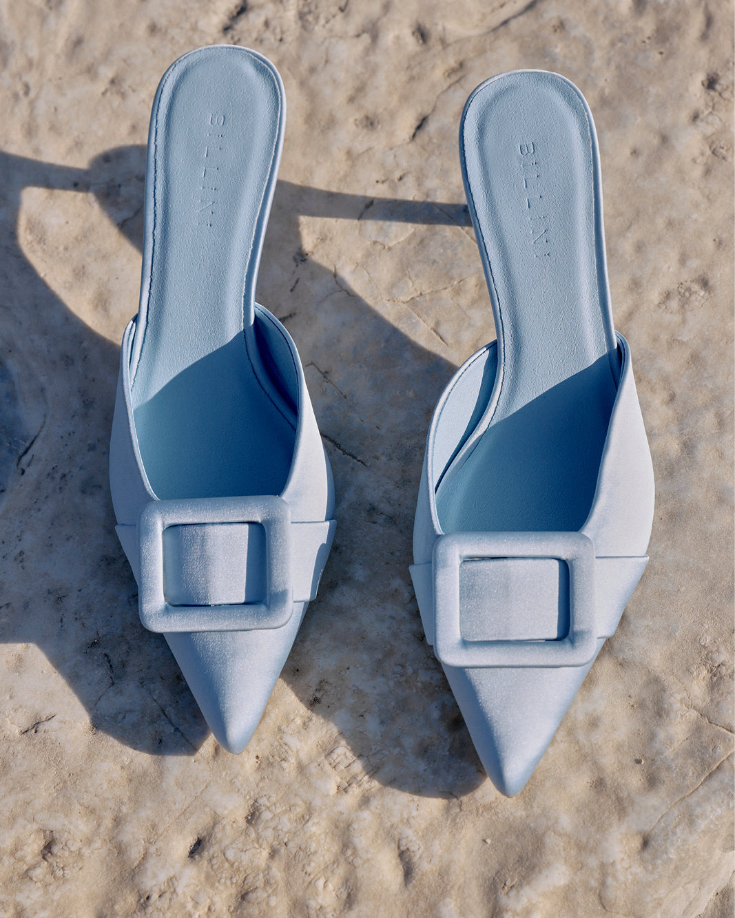 YORKIE - POWDER BLUE SATIN-PUMPS-Billini-Billini