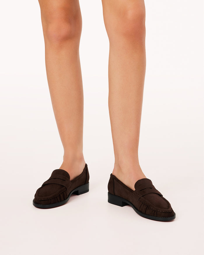 ZACCAI - DARK CACAO SUEDE-Flats-Billini-Billini