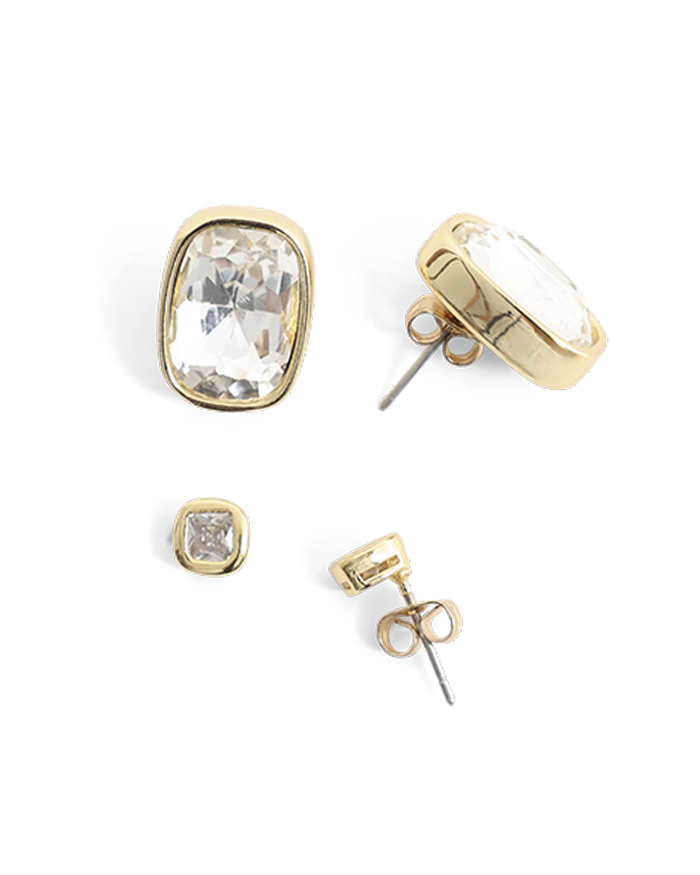 ZIA EARRING PACK - GOLD PLATED 18K-DIAMANTE-JEWELLERY-Billini-Billini