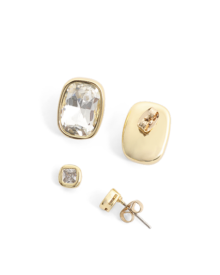 ZIA EARRING PACK - GOLD PLATED 18K-DIAMANTE-JEWELLERY-Billini-Billini