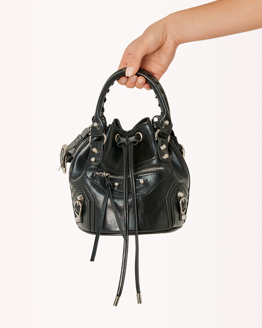 EZRA CROSS BODY BAG - BLACK CRINKLE PATENT-Handbags-Billini--Billini