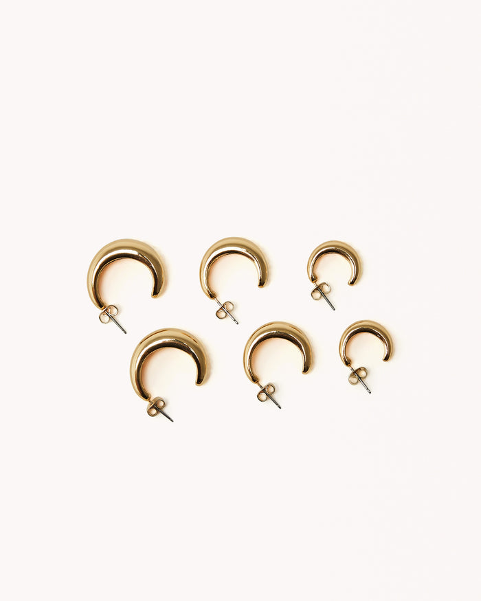 GETTY HOOP EARRING PACK - GOLD PLATED 18K-JEWELLERY-Billini-O/S-Billini