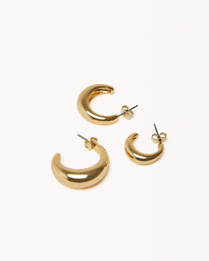 GETTY HOOP EARRING PACK - GOLD PLATED 18K-JEWELLERY-Billini-O/S-Billini