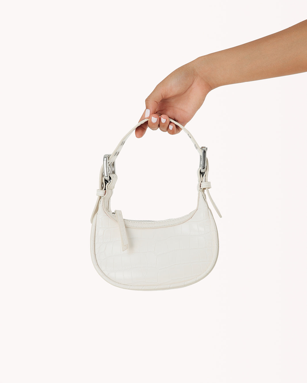 IGGY SHOULDER BAG - BONE PATENT CROC-Handbags-Billini-O/S-Billini