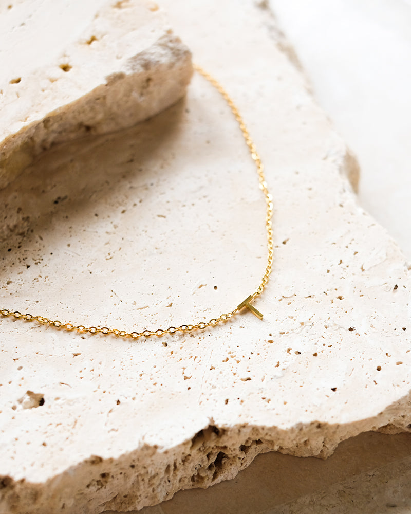 INITIAL GOLD PLATED NECKLACE - GOLD-JEWELLERY-Billini-Billini