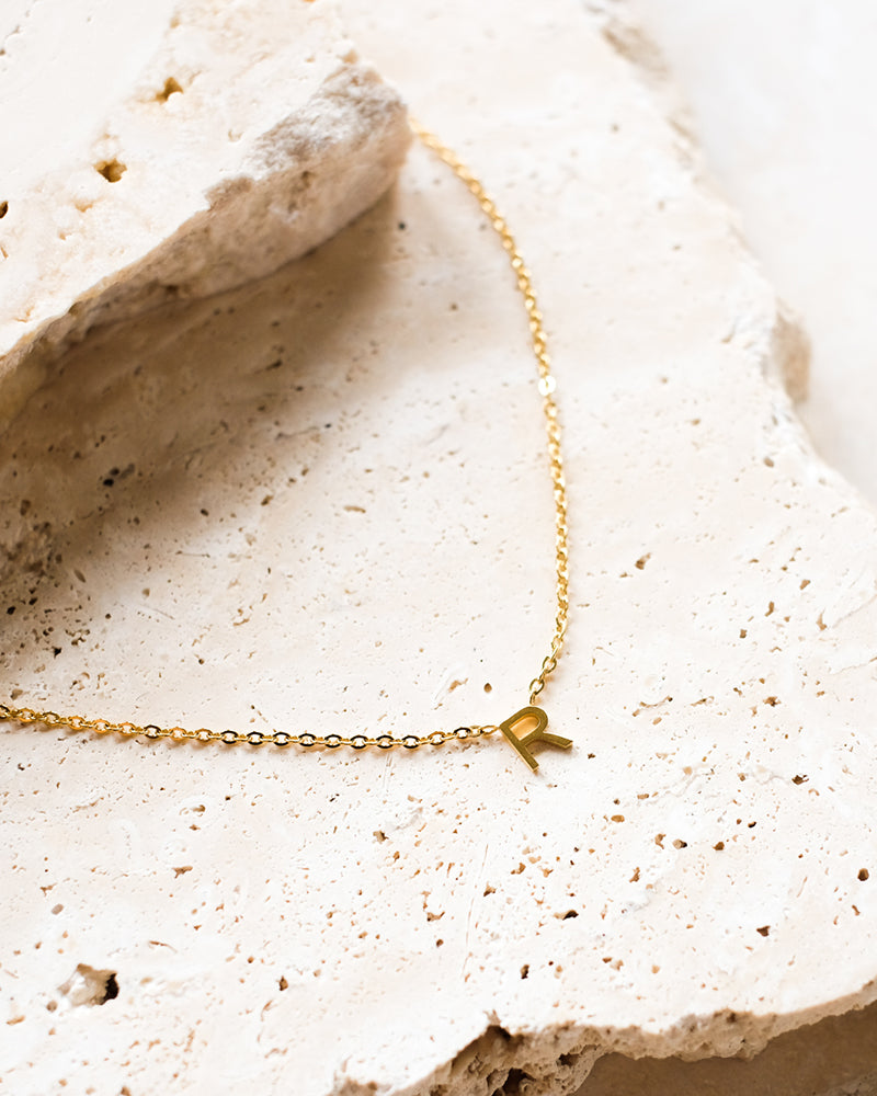 INITIAL GOLD PLATED NECKLACE - GOLD-JEWELLERY-Billini-Billini