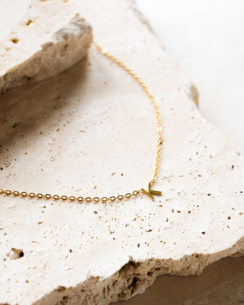 INITIAL GOLD PLATED NECKLACE - GOLD-JEWELLERY-Billini-Billini