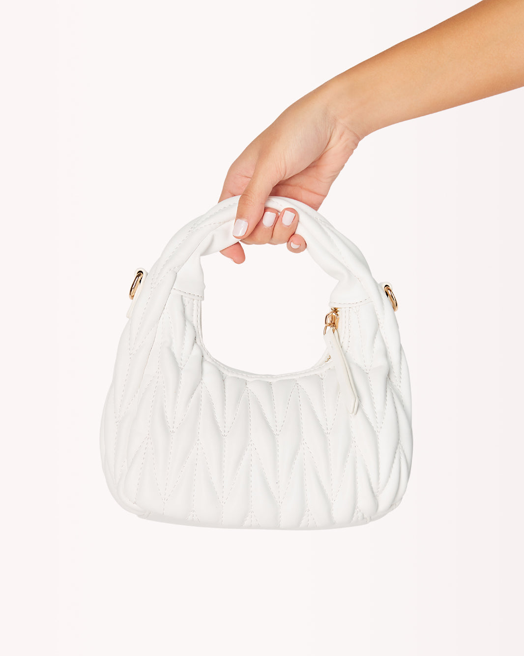 MORGAN HANDLE BAG - WHITE QUILTED-Handbags-Billini-O/S-Billini