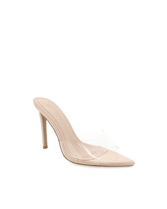 QUINETTE - NUDE PATENT-CLEAR-Heels-Billini-Billini