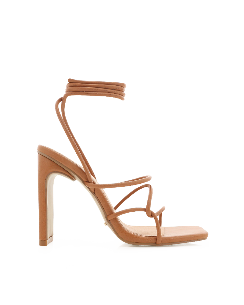 Tan strappy top heels australia